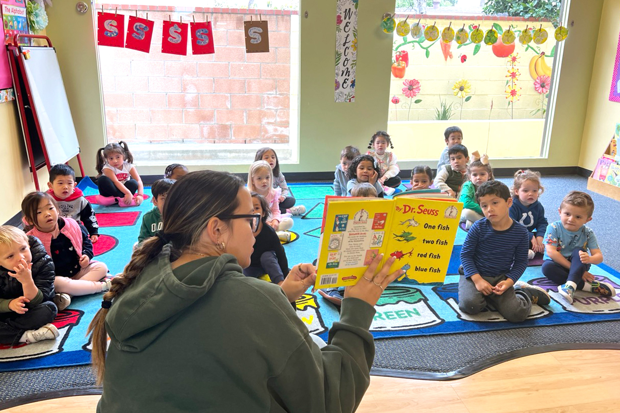 Interactive group activity in Pre-K in Placentia Preschool