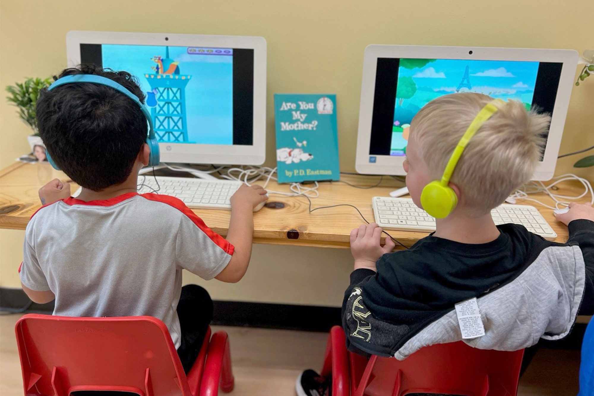 Children using Computer Facility at Village preschool